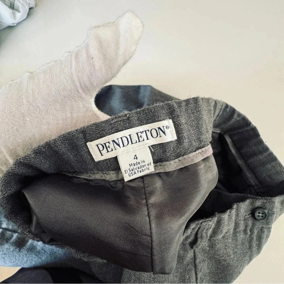 Pendleton || 100% Virgin Wool Grey Career Trousers Straight Leg Sz 4 - Picture 8 of 12